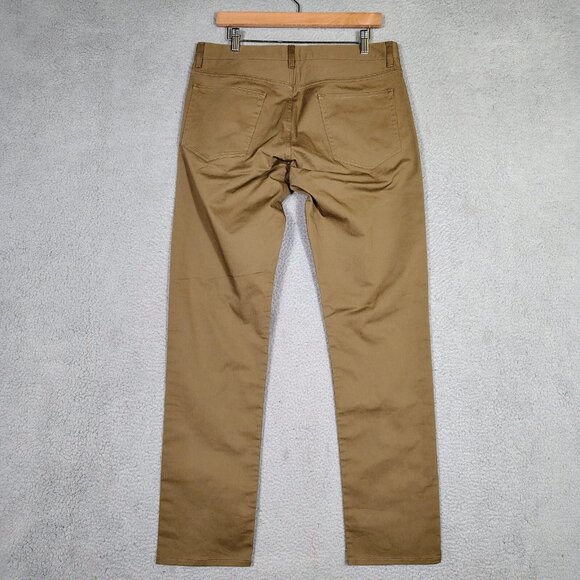 Theory Pants Men's 34 Brown Stretch Flat Front Haydin Straight Slim Fit Classic - Picture 2 of 11